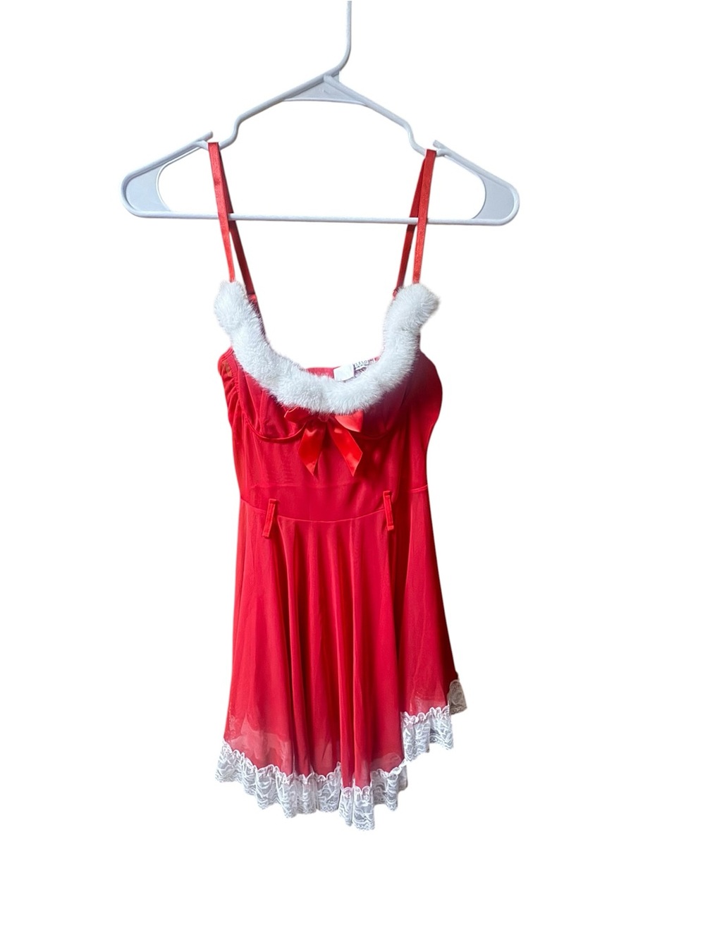 Red Holiday Lace-Trim Chemise